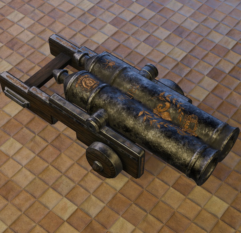 Thunderstrike Double Barrel Ornate Historical Cannon