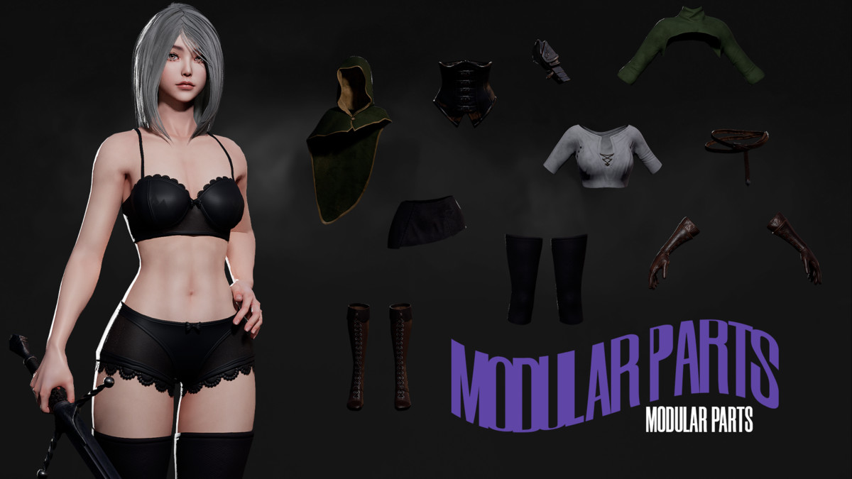 Swordsman Girl - RPG Dark Fantasy Modular Female