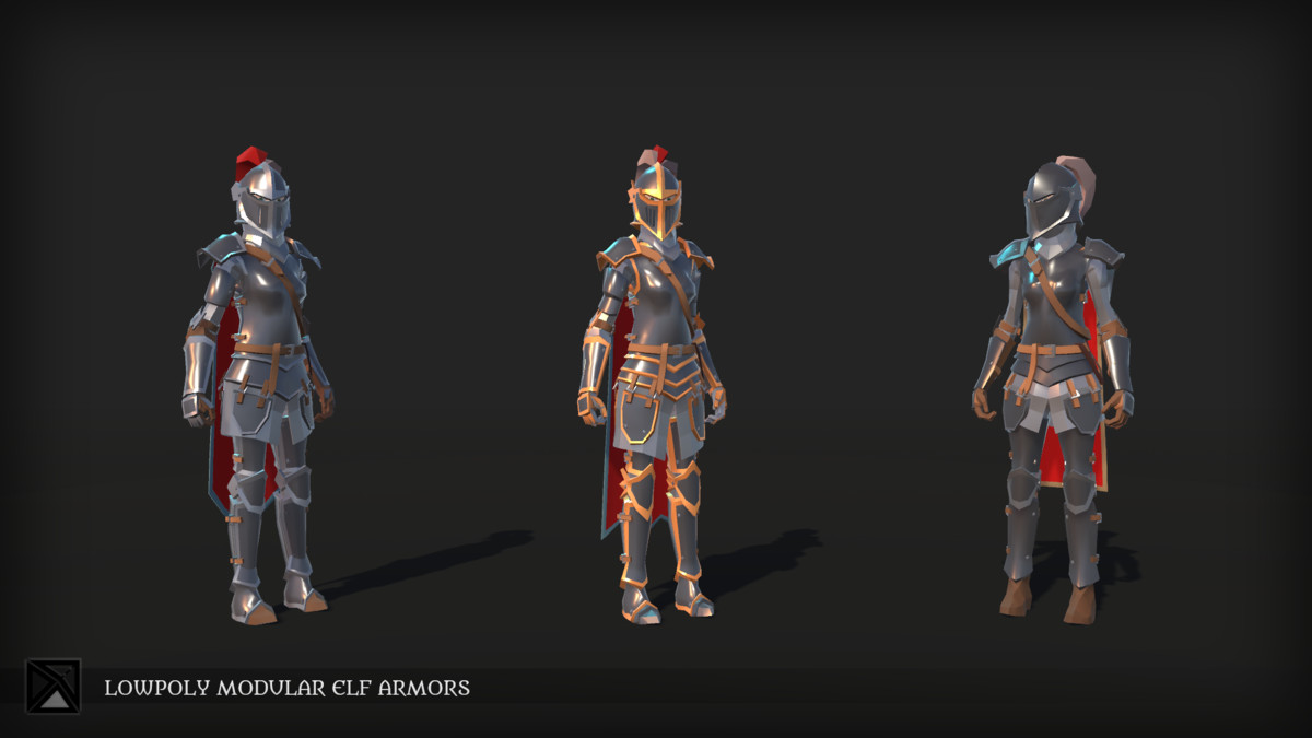 Lowpoly Elves Modular Armors - MEDIEVAL FANTASY SERIES