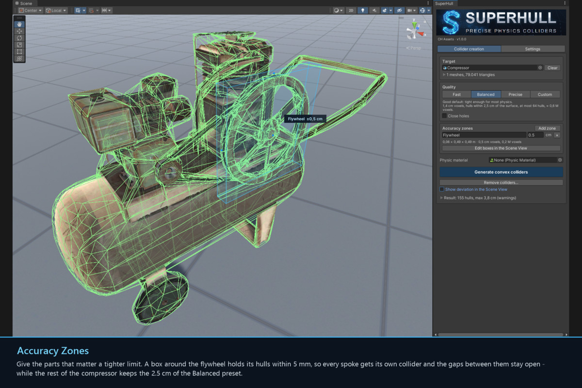 SuperHull: Precise Concave Physics Colliders
