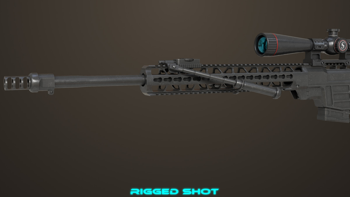 Sniper Rifle 04 Black URP HDRP Textures