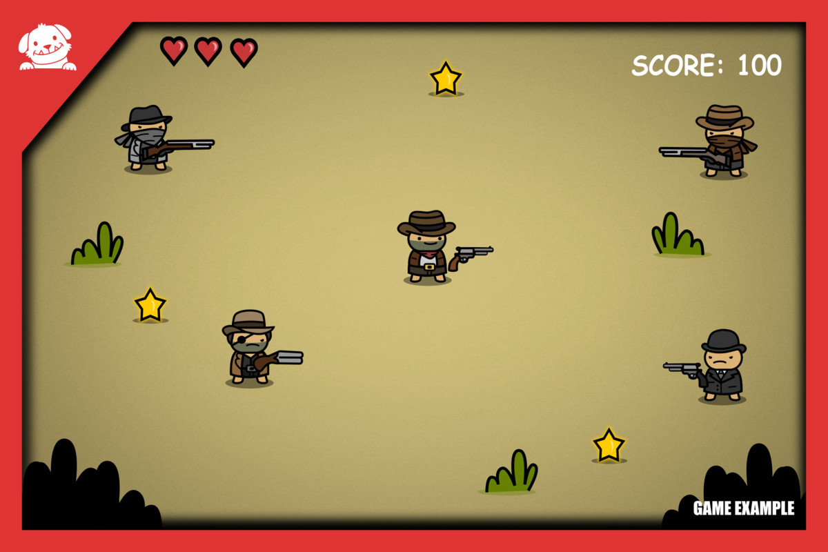 Simple 2D Cute Wild West Characters