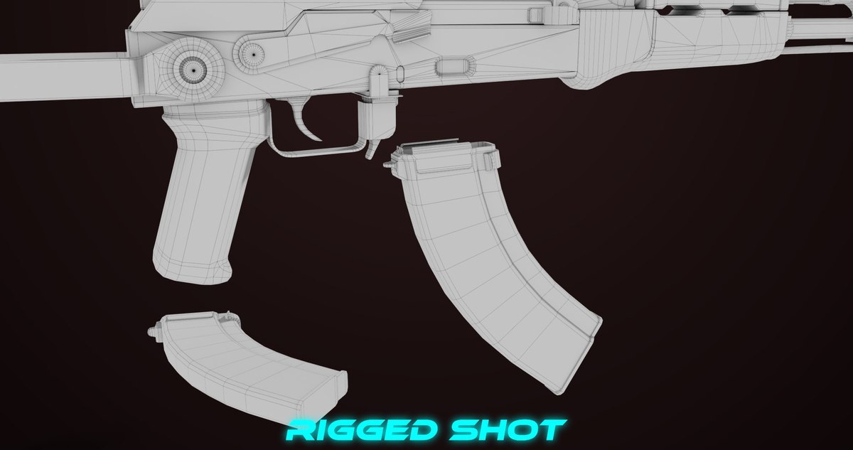 AKMS Light Machine Gun 10 Metal URP HDRP Textures