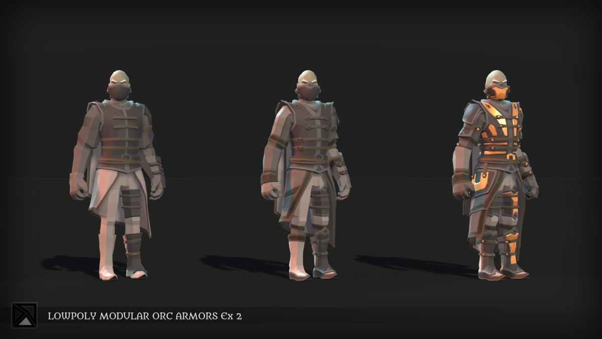 Low Poly Orcs Modular Armors Ex2 - LOWPOLY MEDIEVAL FANTASY SERIES
