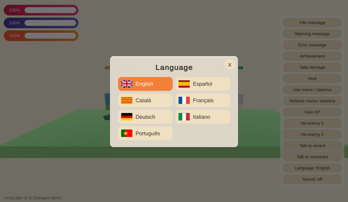 LensLabs UI & Dialogue