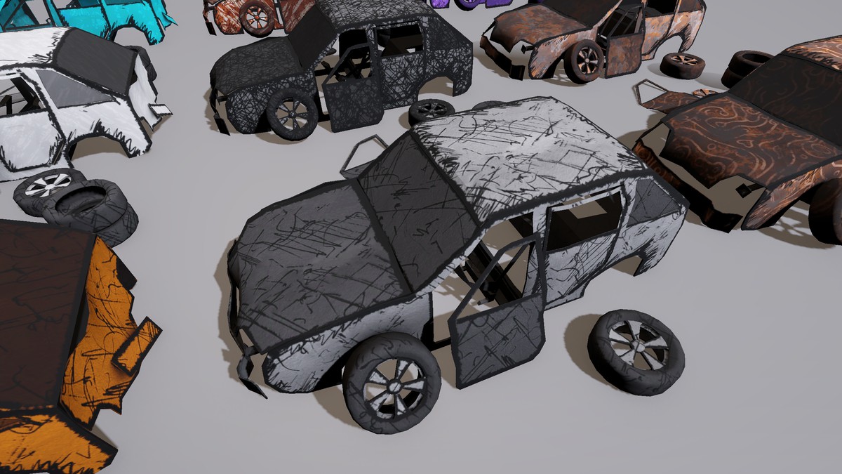 Broken Cars 3D : Hand drawn style