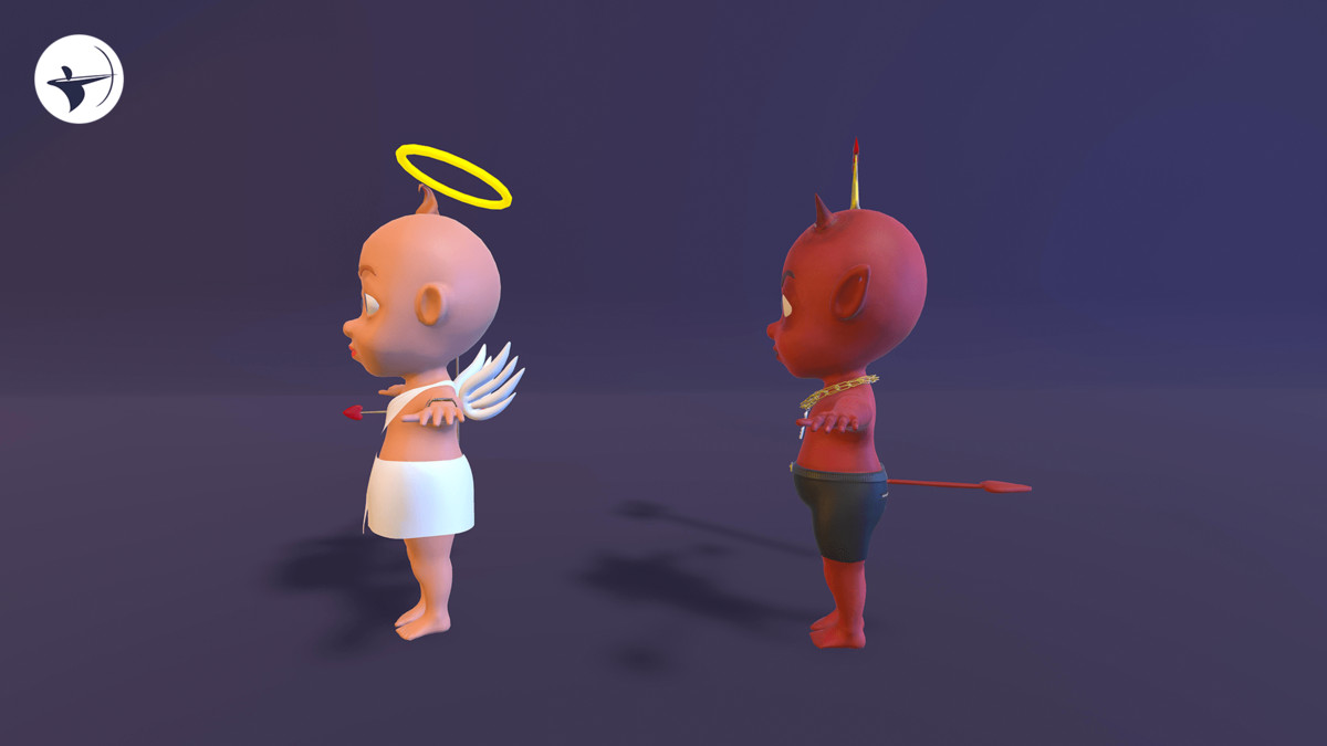 Angel and Devil with Animations