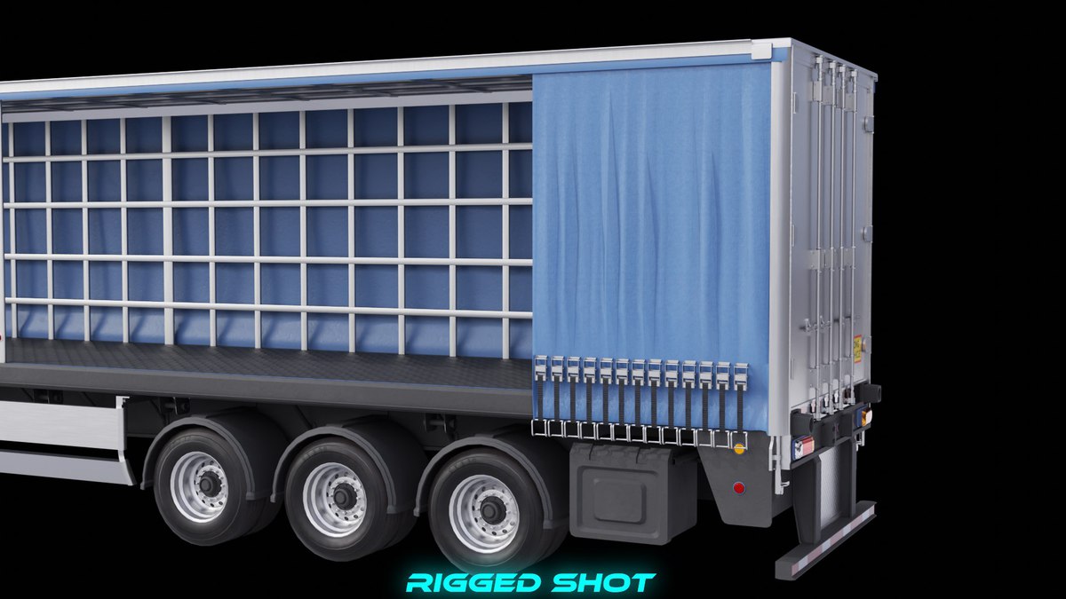 Curtainsider Semi Trailer URP HDRP Textures