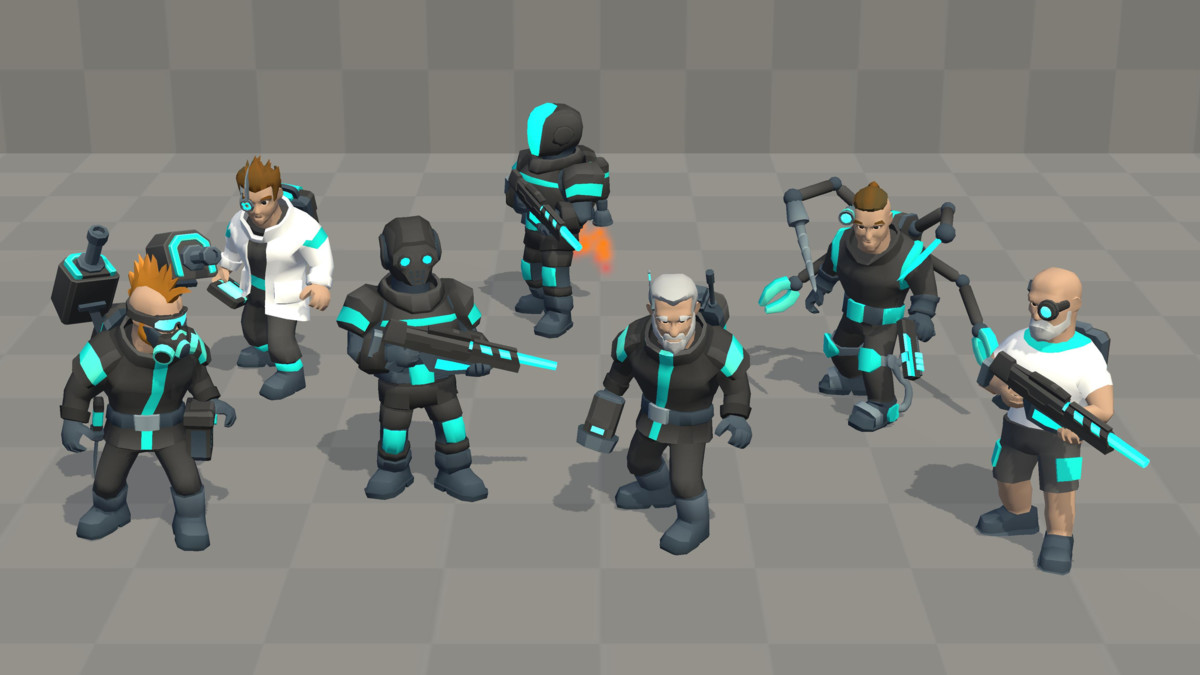 Low Poly Sci-Fi Soldiers M