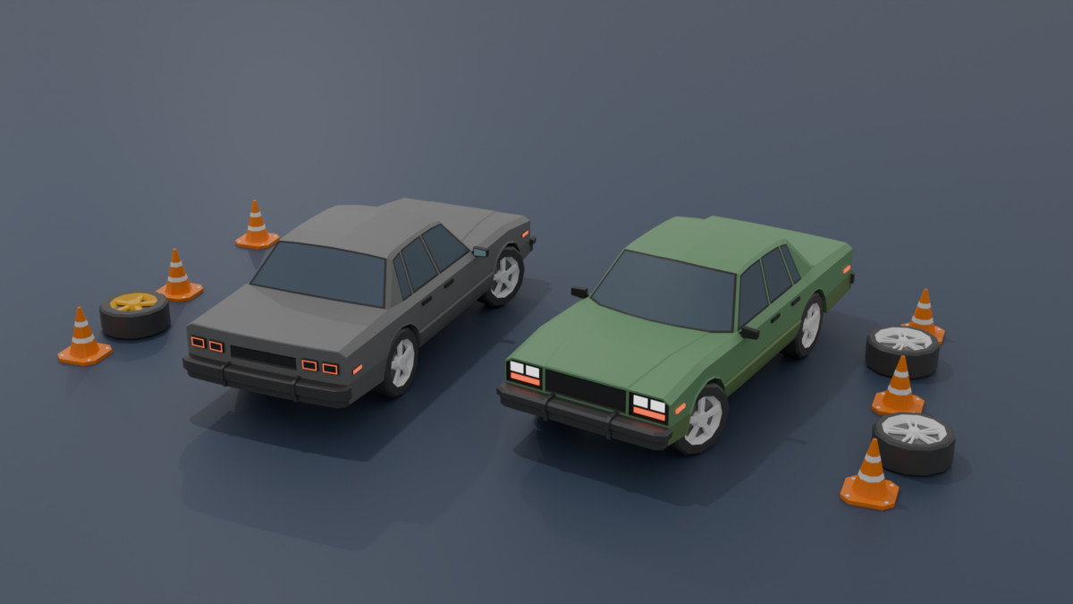 Mobile Optimize-Low Poly Vehicles