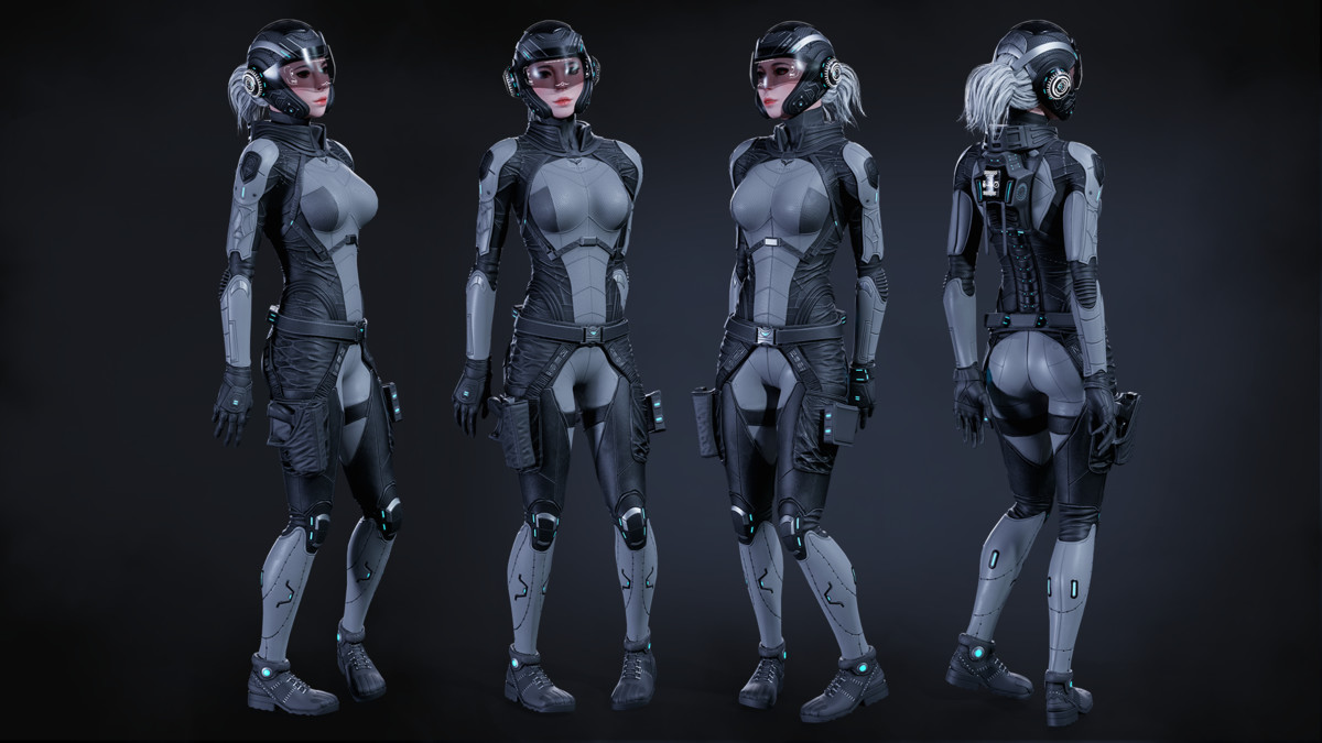 Sci-Fi Operative Woman – Modular Game Character