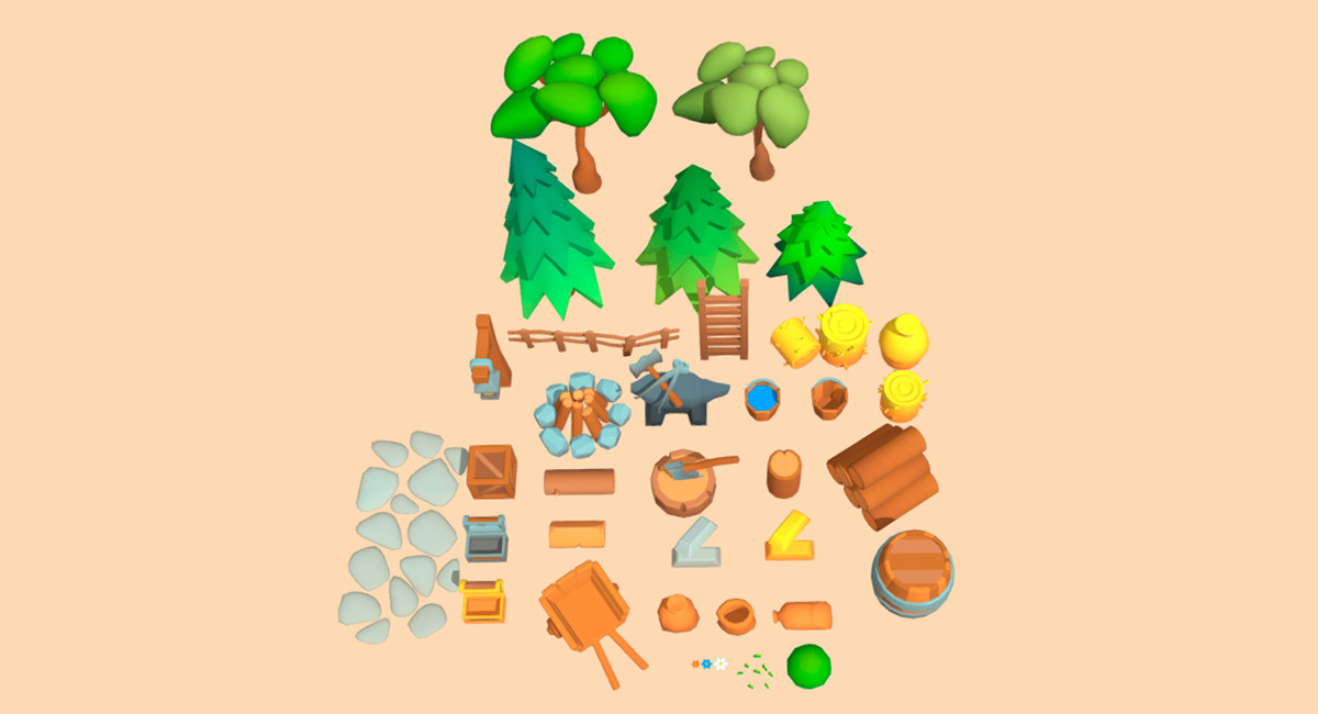 Low Poly Medieval Environment Pack (35+ Props)