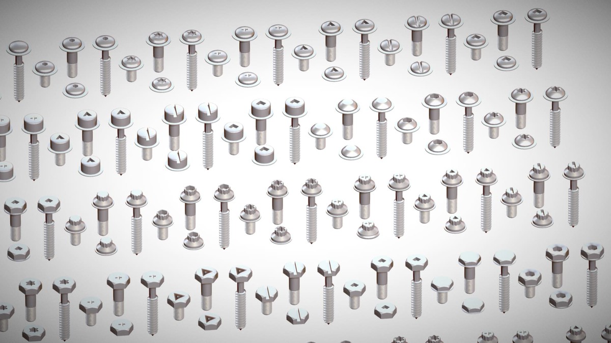 308 Bolt Screw & Head Pack - Low Poly Realistic Kitbash - Industrial Props Set