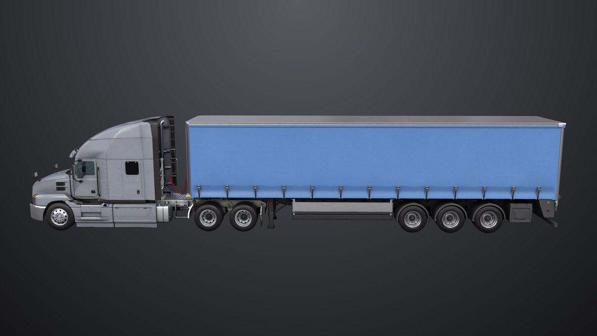 Heavy Truck 05 Curtainsider Trailer URP HDRP Textures