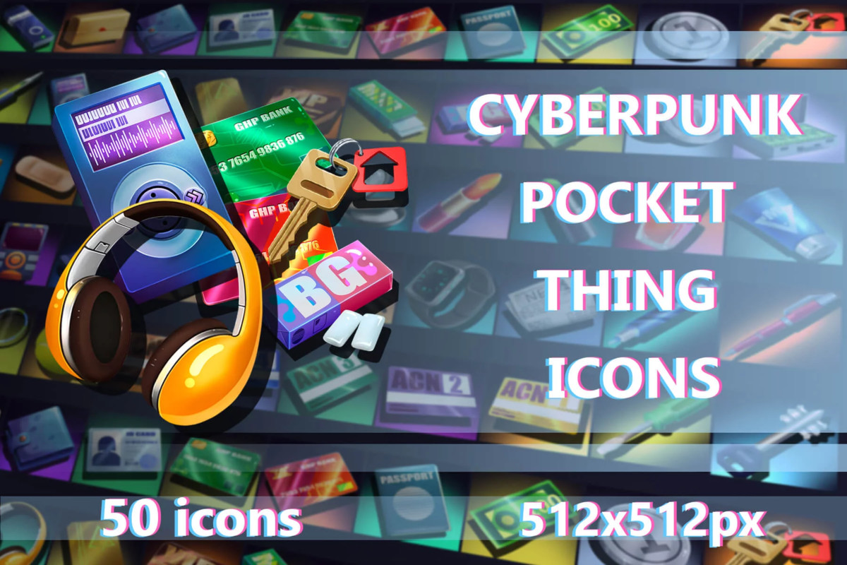 2700 Cyberpunk RPG Icons Pack