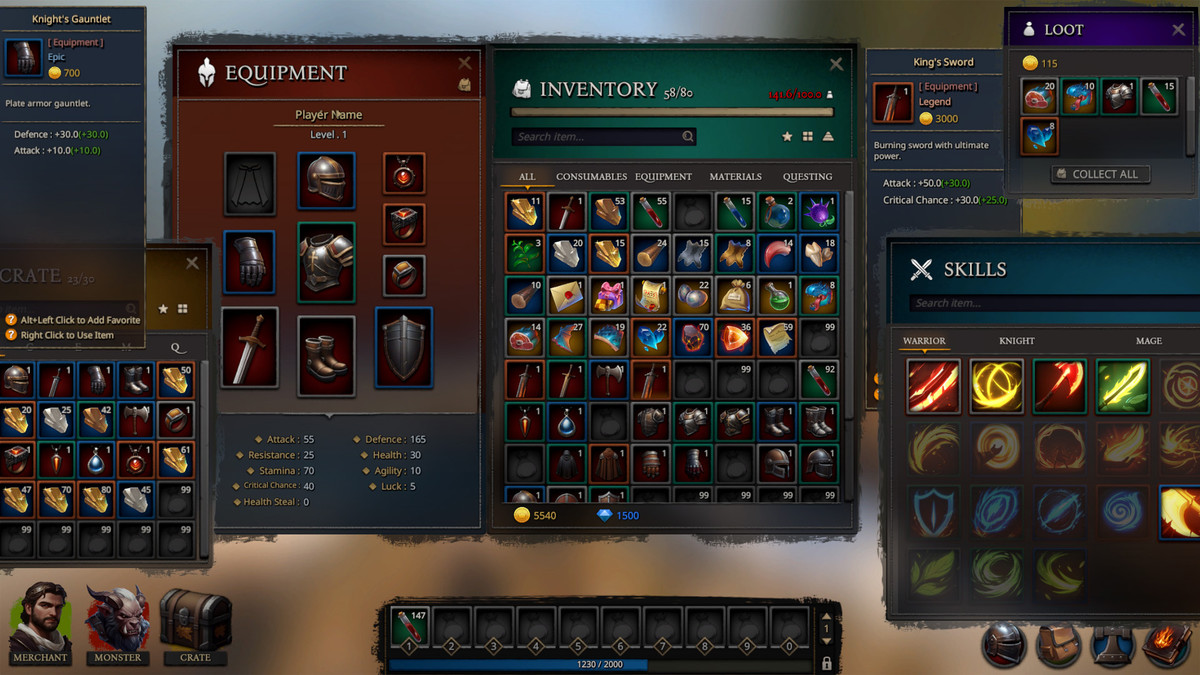 Master Inventory Engine Pro - Crafting/Loot/Trade/Skills/HotBar