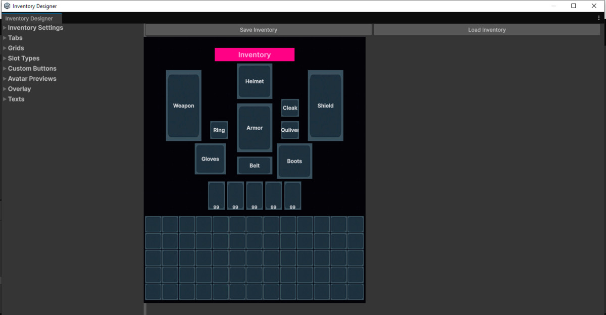Advanced Inventory Designer