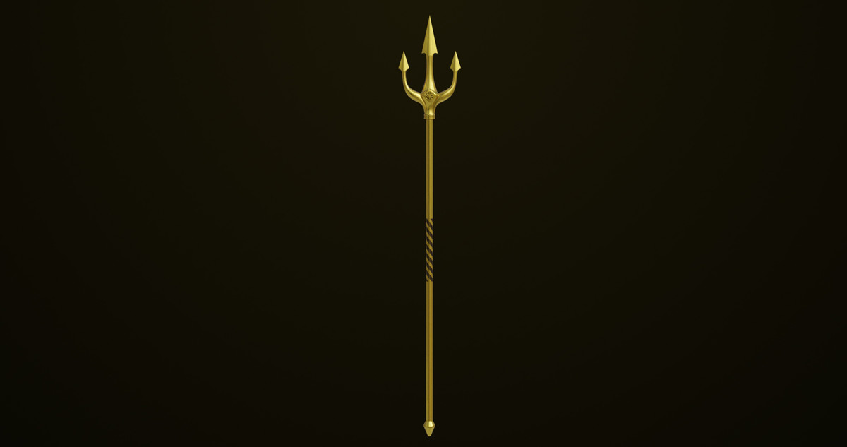 Medieval Trident 03 Gold URP HDRP Textures