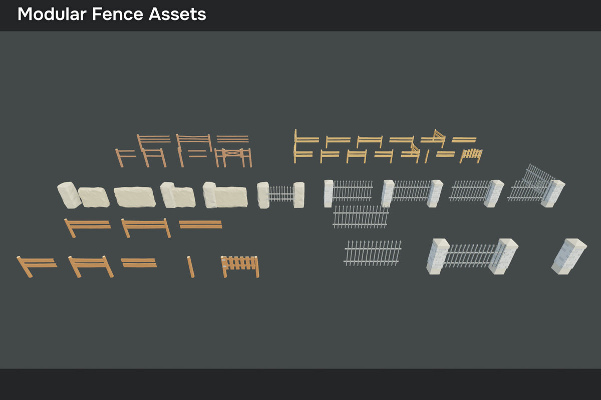 Low Poly Modular Medieval Buildings Pack
