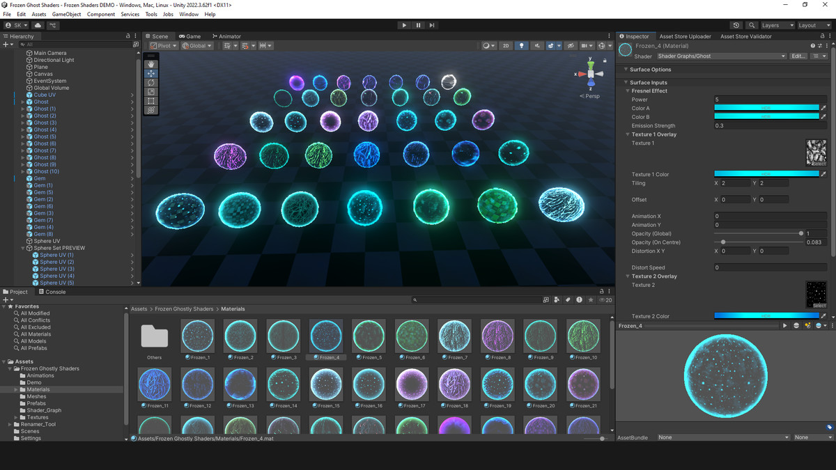 Frozen Ghostly Hologram Shader