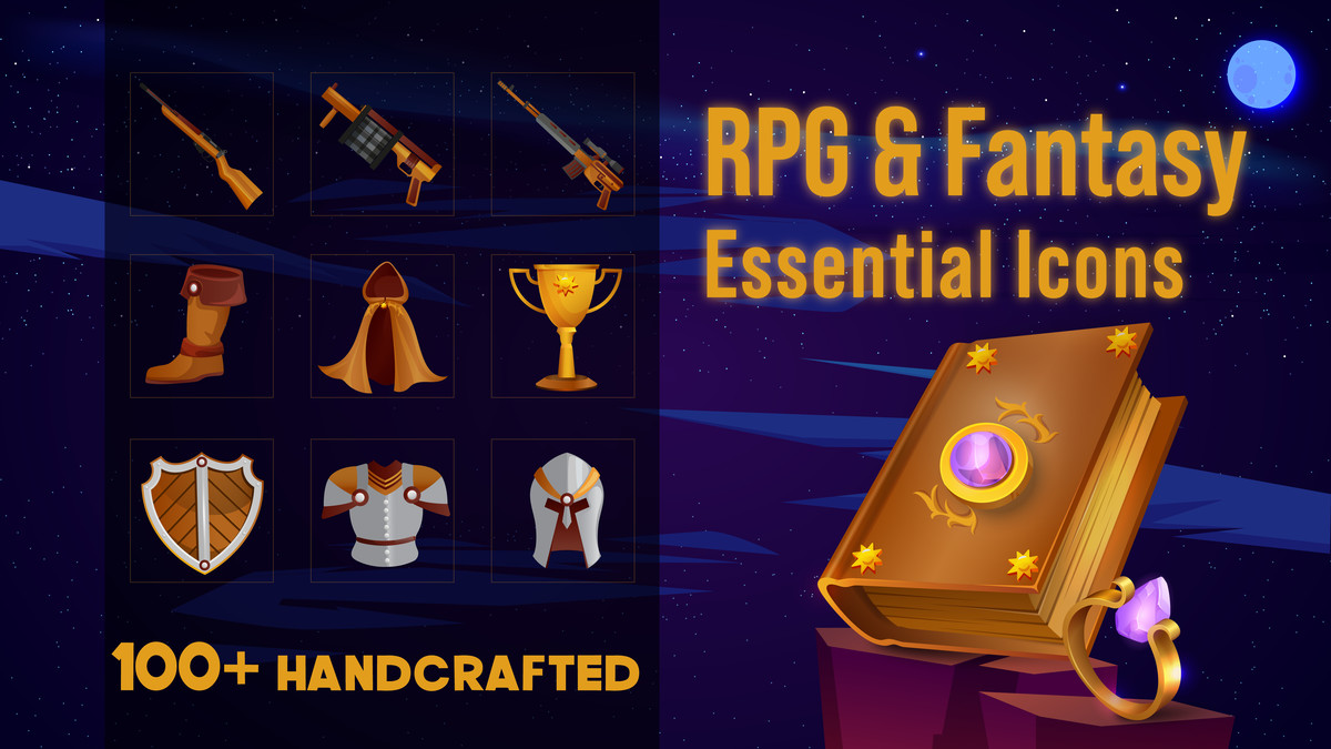 RPG & Fantasy Essential Icons (110 Assets)