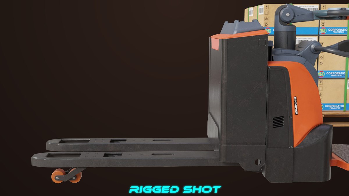 Forklift with Pallet 01 Orange URP HDRP Textures