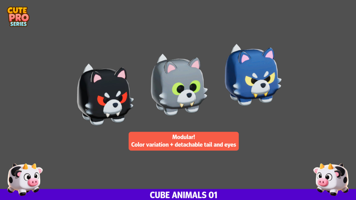 Cube Animals 01 Cute Pro Series