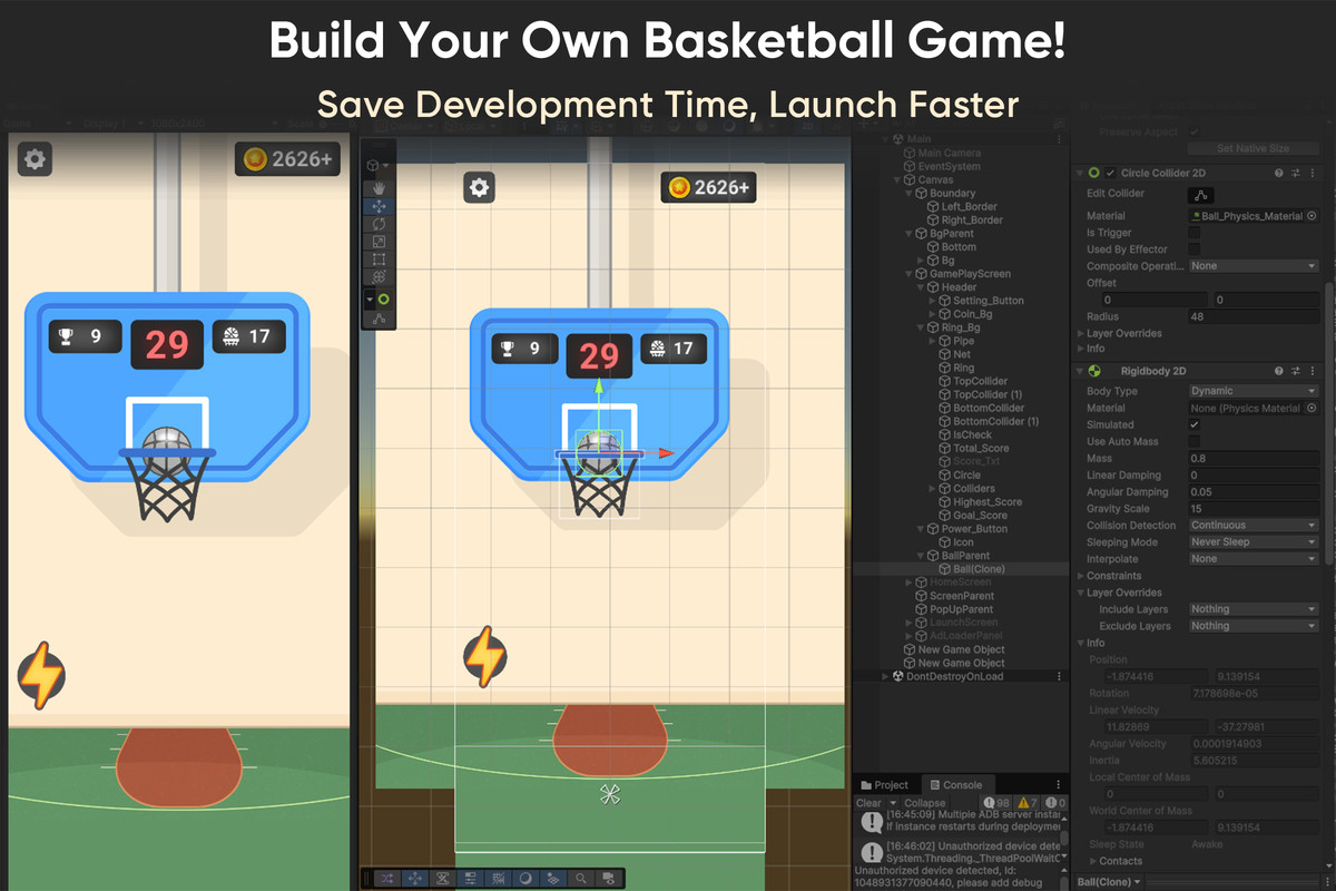 Basketball Dunk Shot - Complete Basketball Game Template