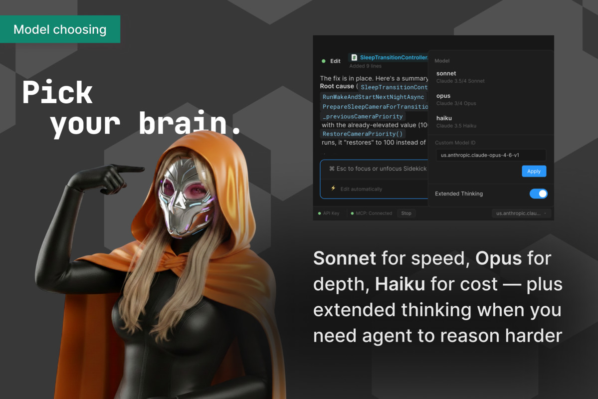 Ryx Sidekick - your AI agent for Unity