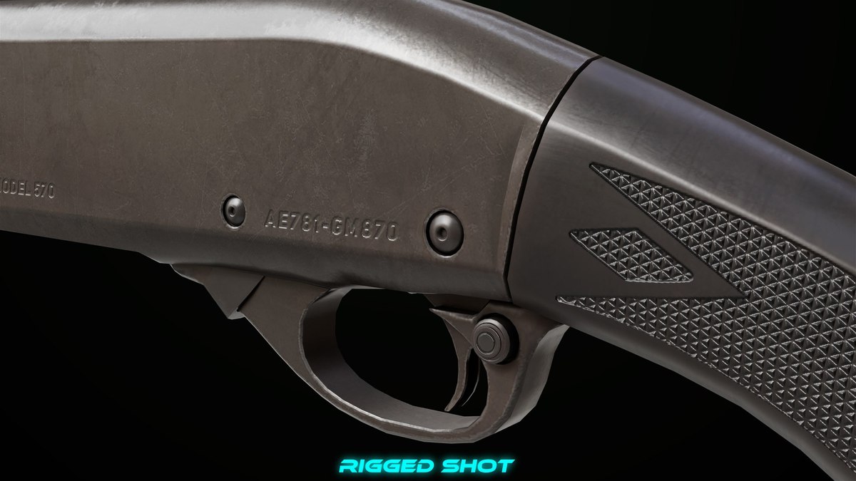 Long Shotgun 01 Black And Silver Single Mat URP HDRP Textures