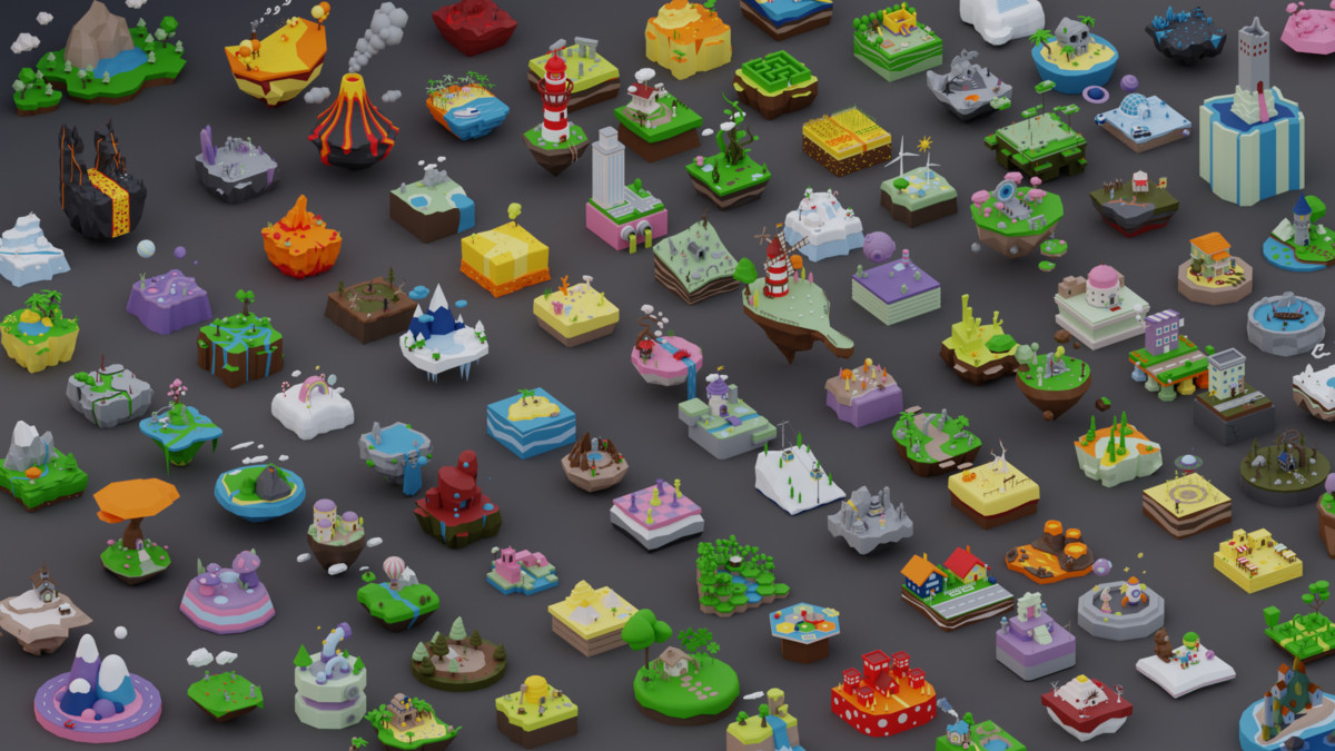 MEGA PACK Low Poly Worlds Islands Exteriors