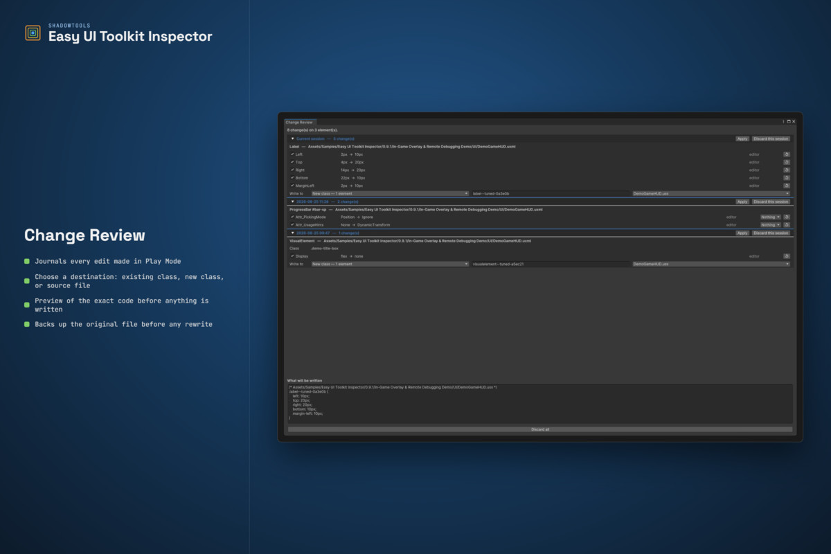 Easy UI Toolkit Inspector