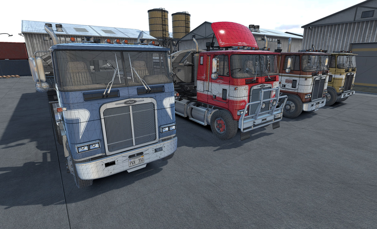 80s cabover sidedump trailer