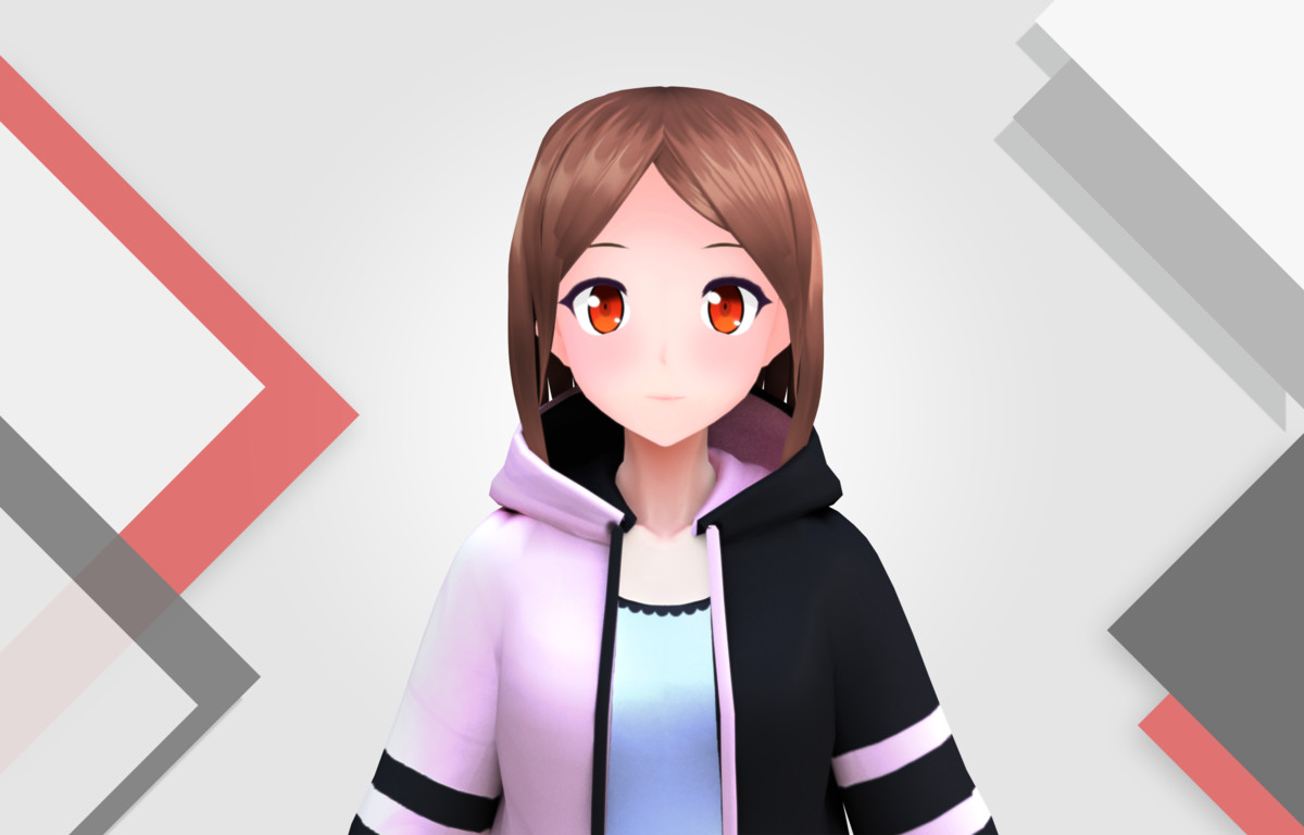 Millia 3D: Anime Style Character (For VRChat/Game-Ready)