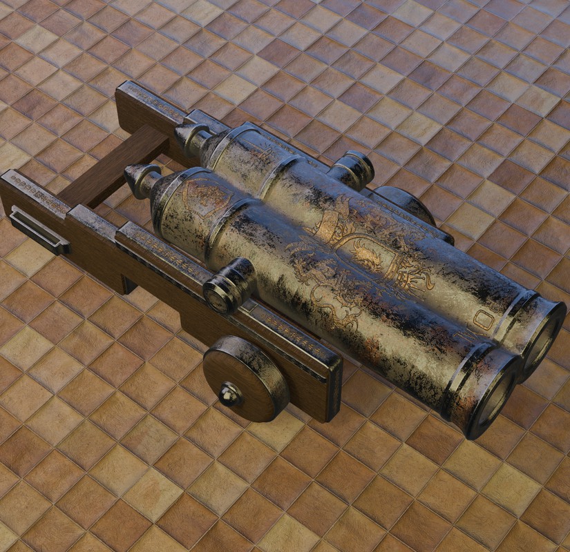 Thunderstrike Double Barrel Ornate Historical Cannon