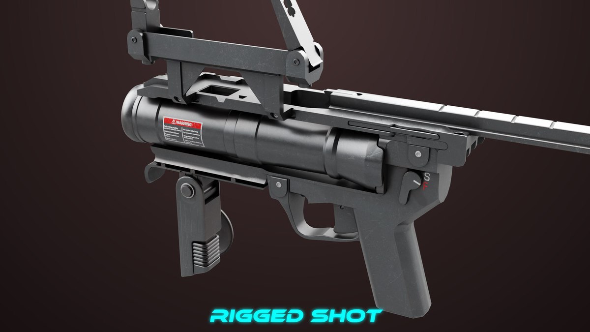 Grenade Launcher 04 Black URP HDRP Textures