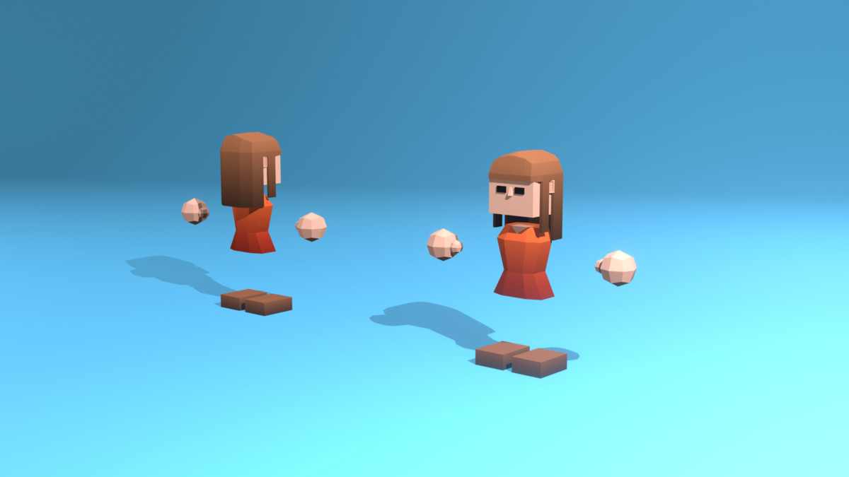 Low Poly Cubic Character - By Shokubutsu