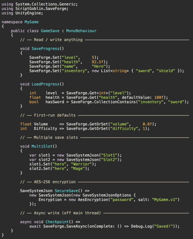 Save Forge - Flexible Game Save System