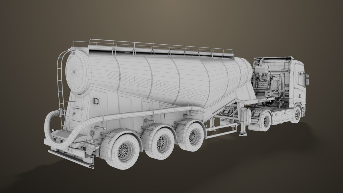 Chassis 06 Cement Trailer 01 Yellow