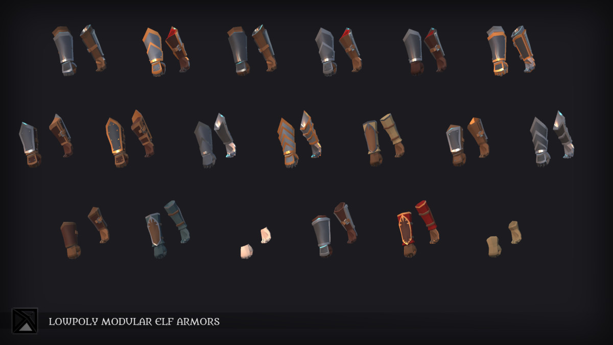 Lowpoly Elves Modular Armors - MEDIEVAL FANTASY SERIES
