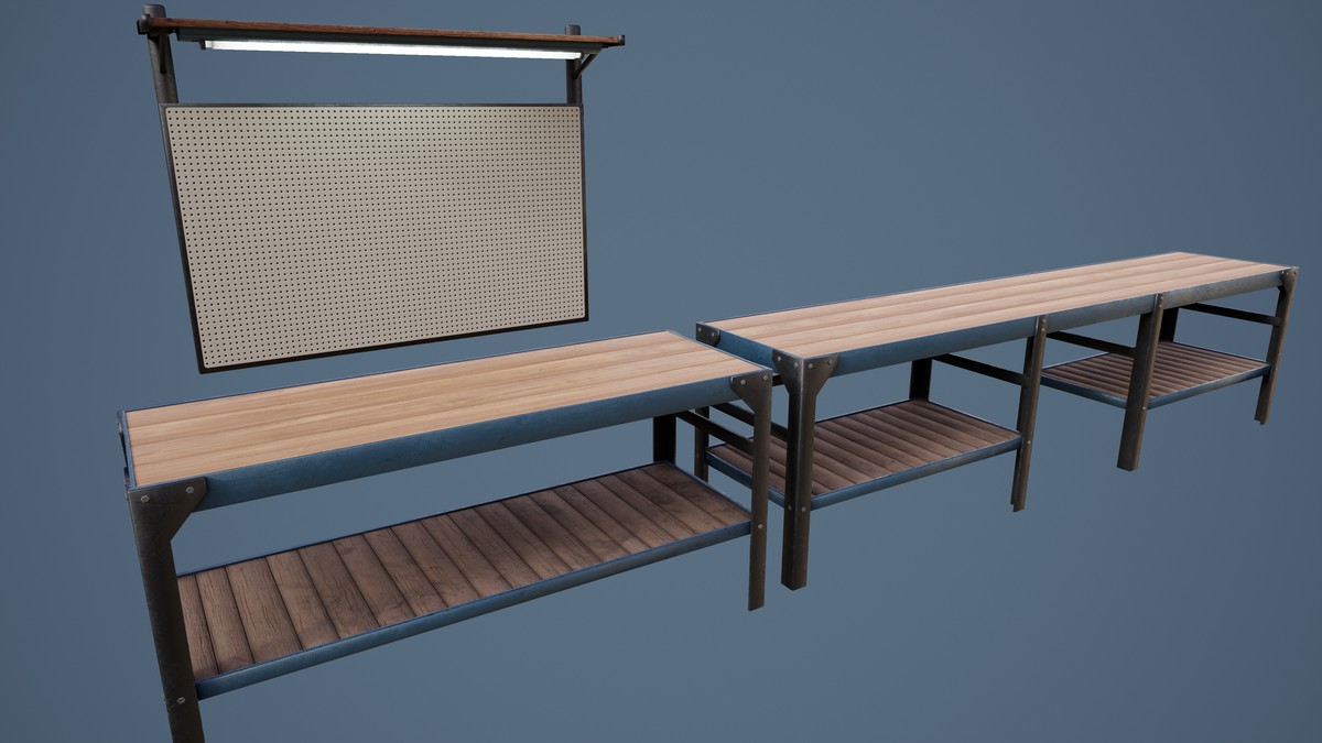 Garage-Autoservice Props Pack Low-poly 3D models Low-poly 3D model