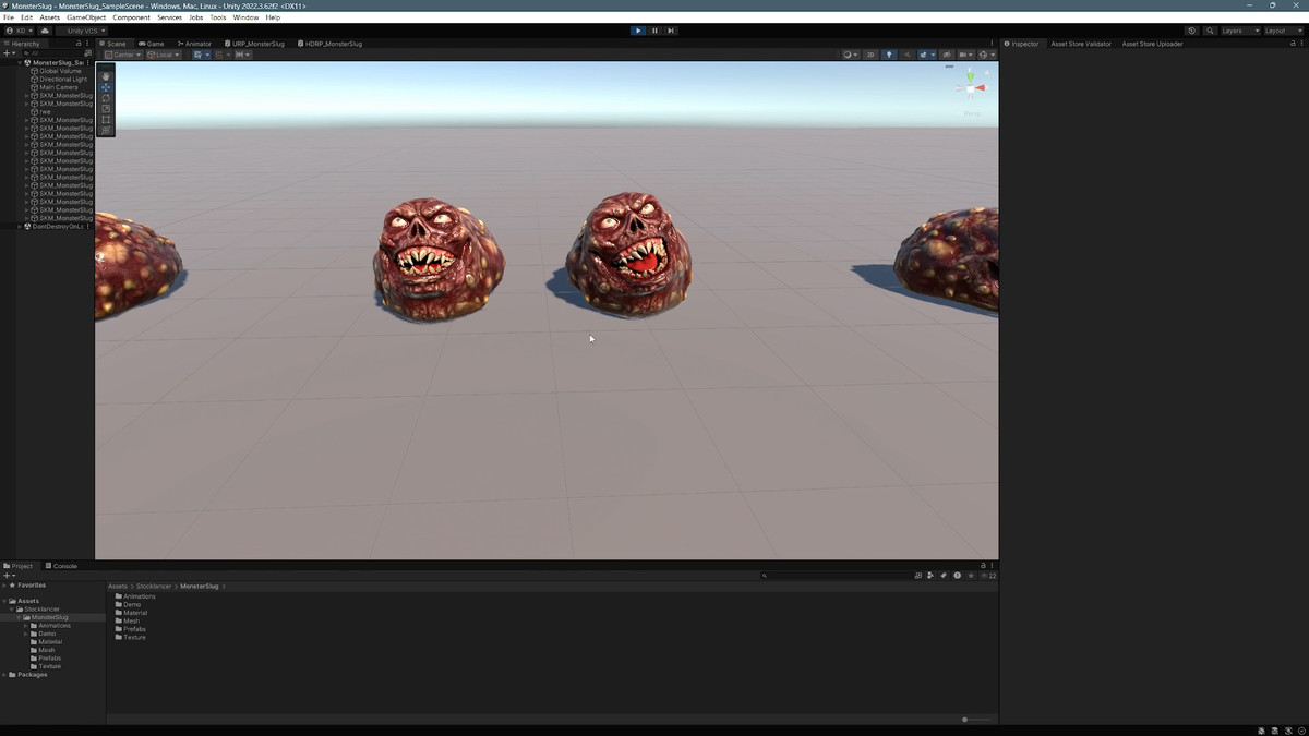 Monster Slug, a slimy creature for horror games. animated character with 2 skins