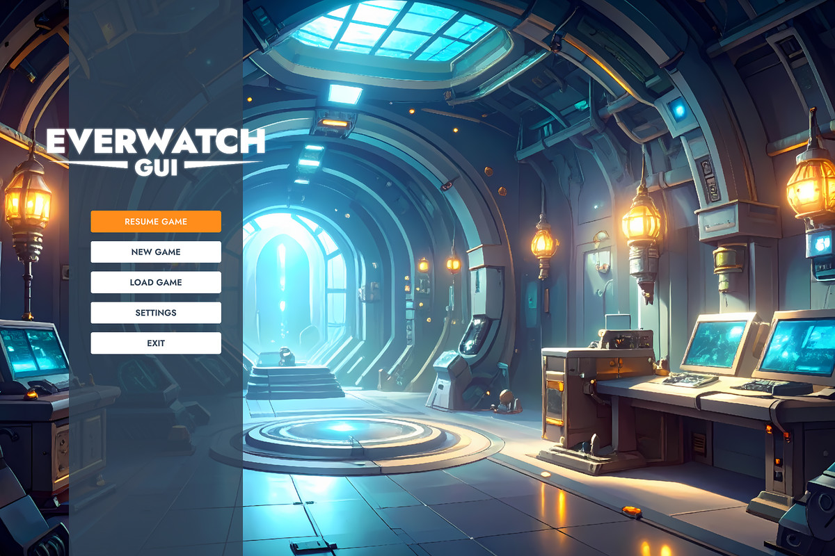 Everwatch GUI - Sci-Fi Complete Game UI Pack + sources