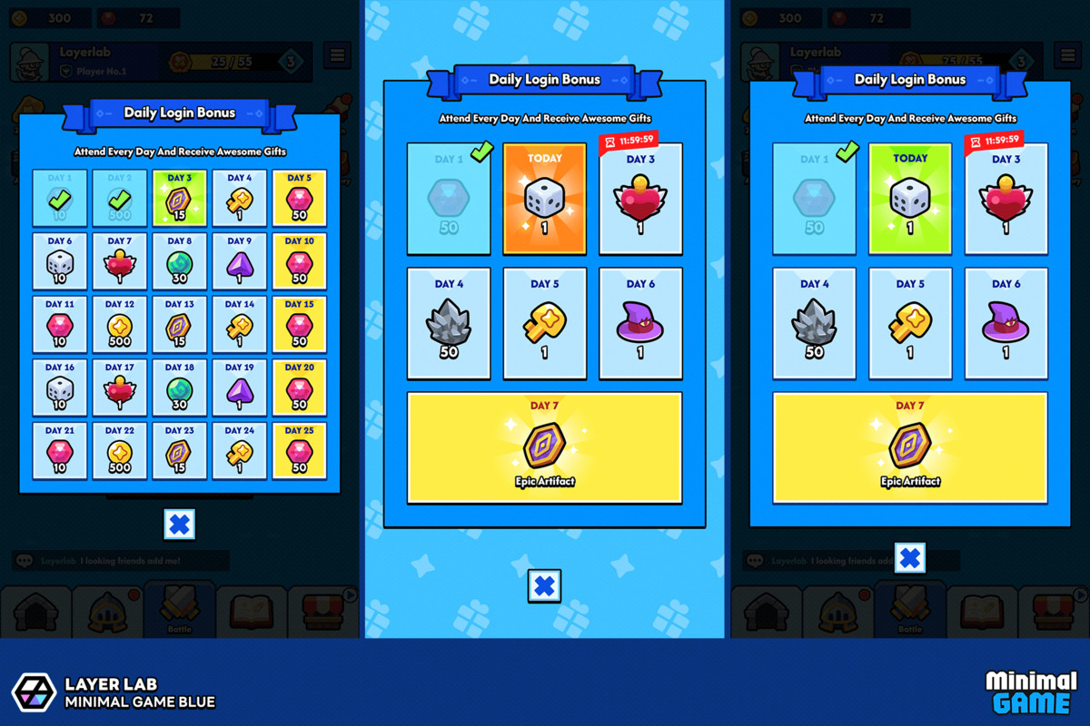 GUI Pro - Minimal Game Blue(+PSD)