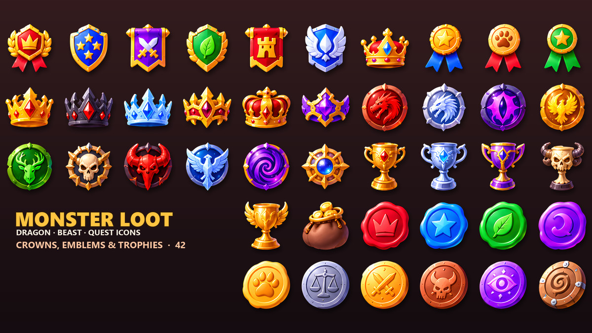 Monster & Dragon Loot Icons - 313 RPG Drops