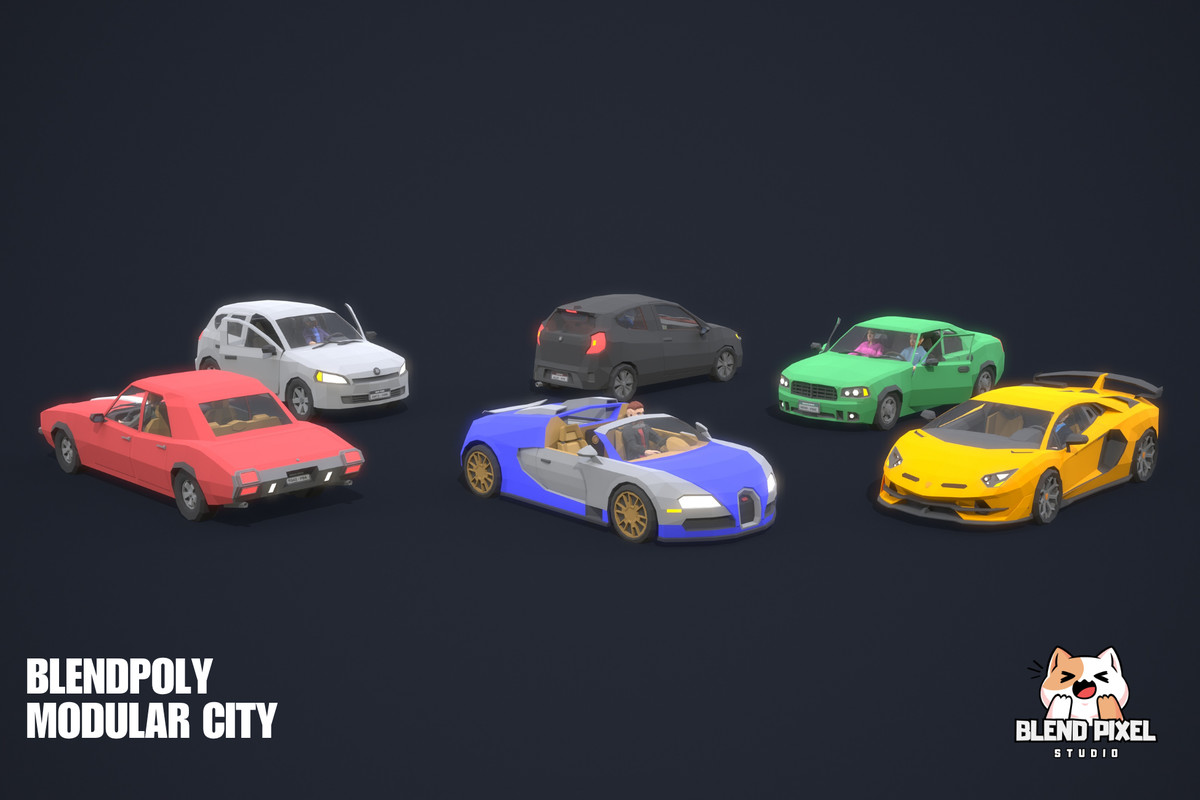 BlendPoly Modular City - Low Poly Assets