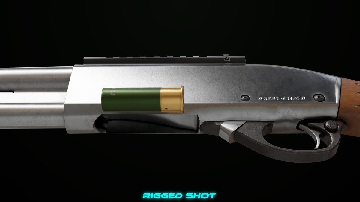 Long Shotgun 01 Wood and Black Single Mat URP HDRP Textures