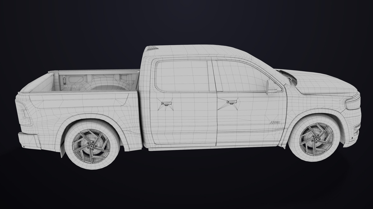 Pickup Truck 03 Blue Dusty URP HDRP Textures