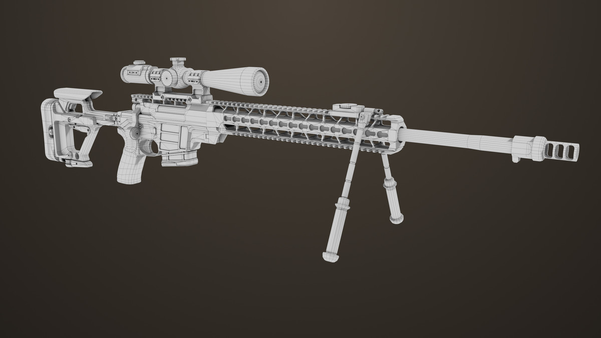 Sniper Rifle 04 Black URP HDRP Textures