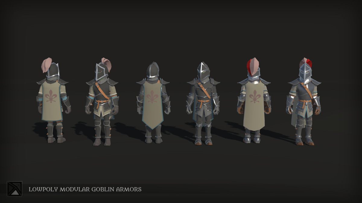 Low Poly Goblins Modular Armors Bundle - LOWPOLY MEDIEVAL FANTASY SERIES